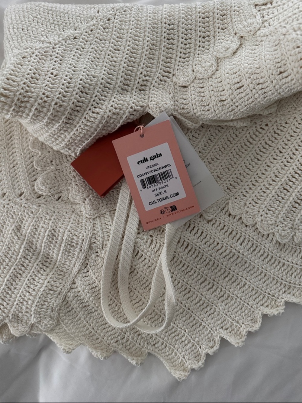 cult gaia White Crochet Halter Mini Dress - Picture 4 of 4